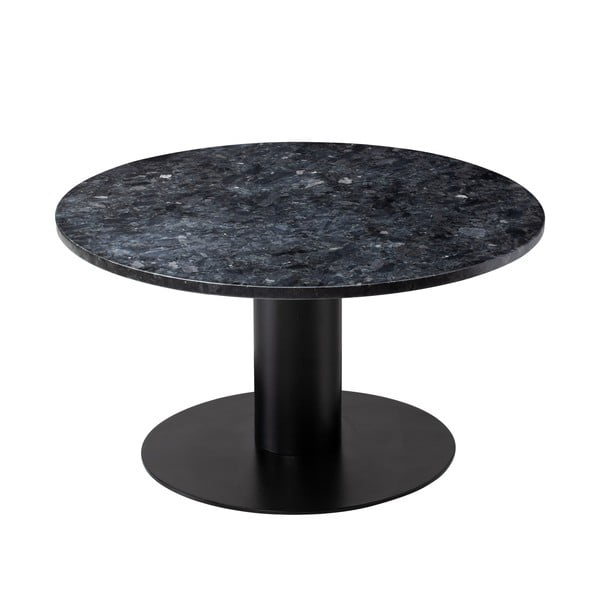 Črna granitna mizica s črnim podnožjem RGE Pepo, ⌀ 85 cm