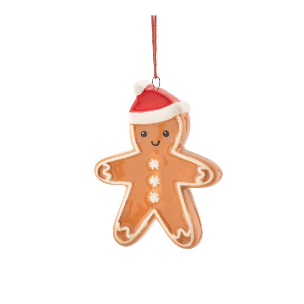 Keramičen okrasek za jelko 6 cm Gingerbread