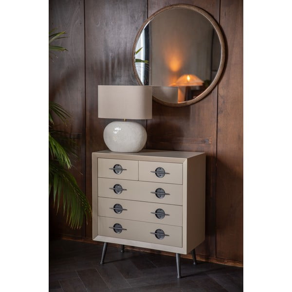 Bež komoda iz masivnega kavčukovca 86x86x40 cm Edson – Dutchbone-image-1