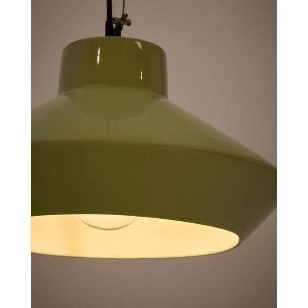 Svetlo zelena viseča svetilka s keramičnim senčilom ø 31 cm Portol – Kave Home-image-3