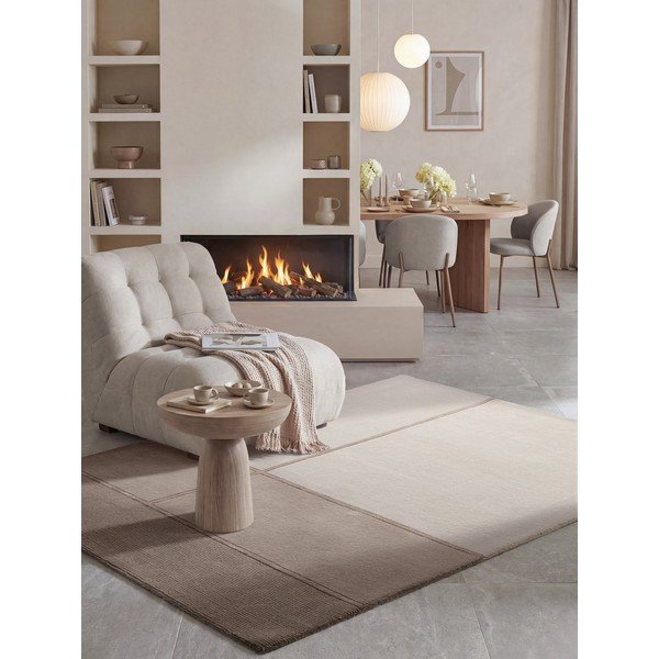 Rjava/kremno bela preproga iz mešanice volne 120x170 cm Presilda – Villeroy&Boch-image-1