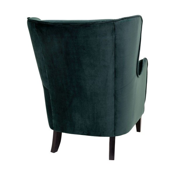 Temno zelen žameten fotelj z naslonom Campo – House Nordic-image-3