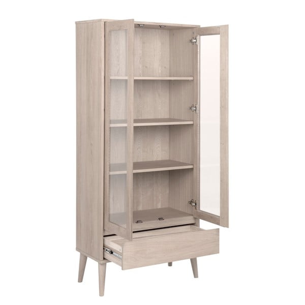 Vitrina v hrastovem dekorju v naravni barvi 80x178 cm Nagano – Actona-image-3