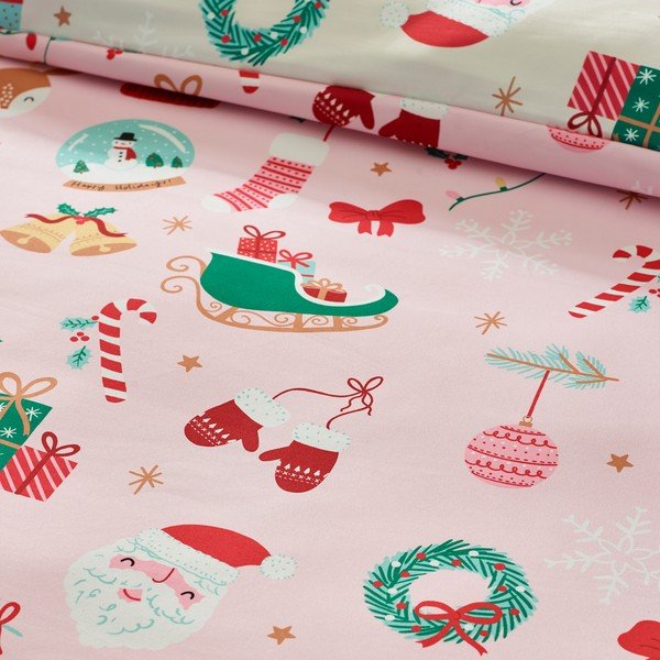 Enojna posteljnina 135x200 cm Christmas Happy Holidays – Catherine Lansfield-image-4