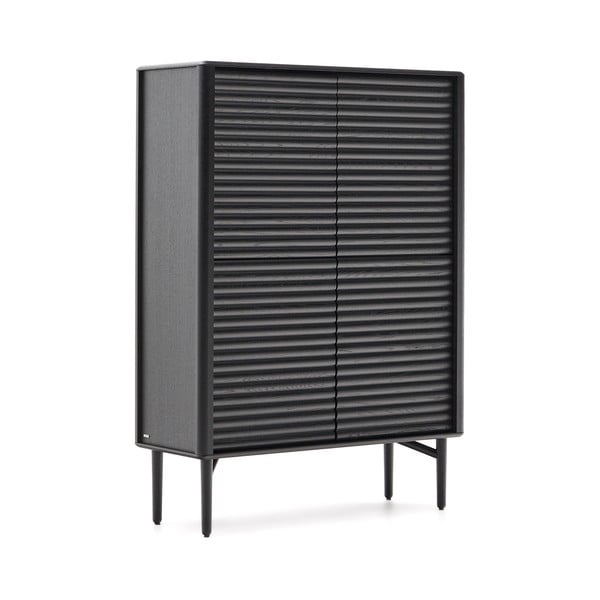 Črna omarica v hrastovem dekorju 104,5x144x40 cm Lenon – Kave Home-image-2