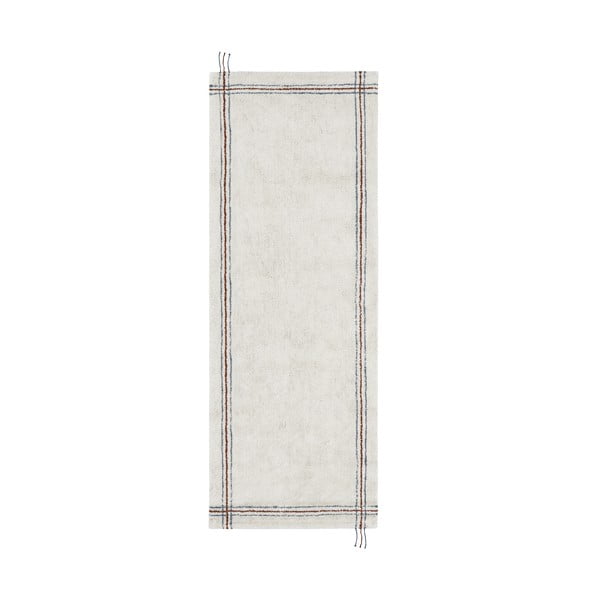 Kremno bel pralen ročno tkan bombažen tekač 80x230 cm Cuisine Natural – Lorena Canals