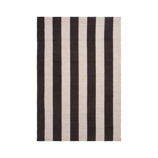 Črno-bela ročno tkana preproga iz mešanice volne 160x230 cm Sissel – Jotex