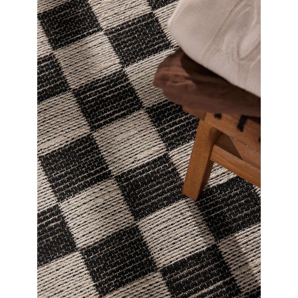 Črn/kremno bel ročno tkan tekač iz mešanice jute 80x200 cm Rex – Hanse Home-image-2