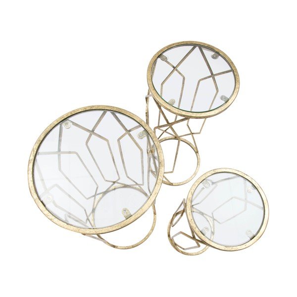 Okrogle stranske mizice s stekleno mizno ploščo v kompletu 3 ks ø 32 cm Tunisi – Mauro Ferretti-image-2