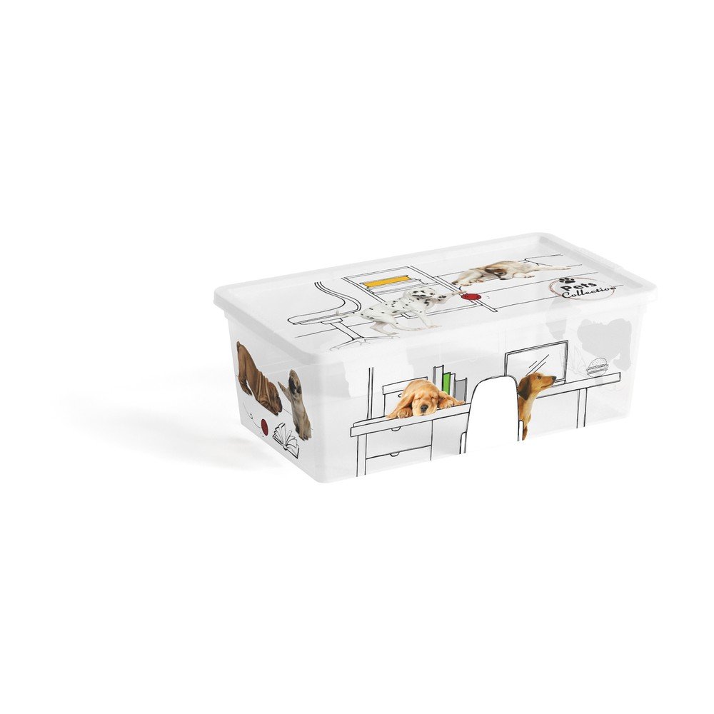 Bela plastična škatla za shranjevanje s pokrovom C Box Style