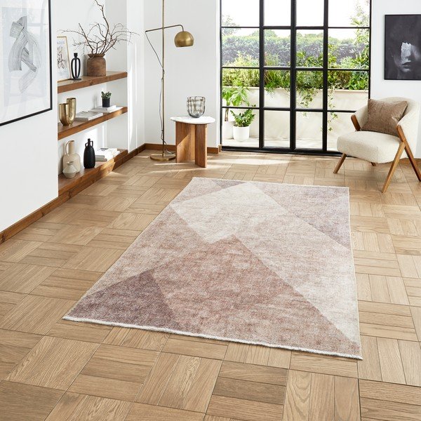 Svetlo rjava pralna preproga iz mešanice bombaža 122x170 cm Whisper – Think Rugs-image-1