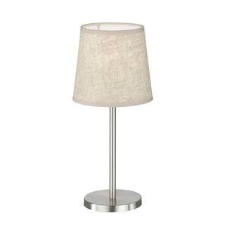 Bež-srebrna namizna svetilka s tekstilnim senčilom (višina 30 cm) Eve – Fischer & Honsel