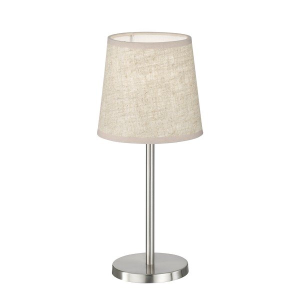 Bež-srebrna namizna svetilka s tekstilnim senčilom (višina 30 cm) Eve – Fischer & Honsel