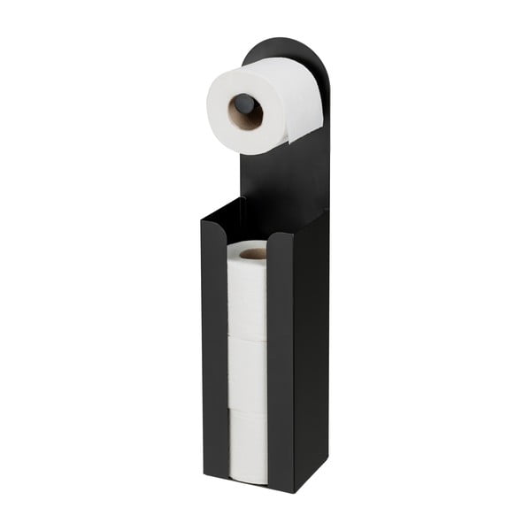 Črno jekleno držalo za toaletni papir z namestitvijo brez vrtanja Agira – Wenko-image-3