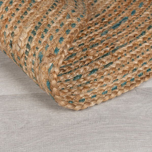 Modra/v naravni barvi okrogla preproga iz jute ø 133 cm Capri – Flair Rugs-image-3