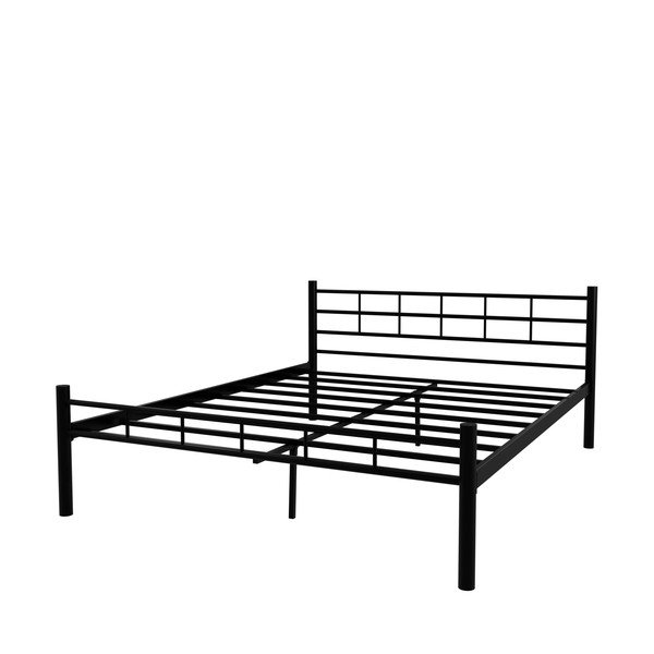 Črna kovinska zakonska postelja z letvenim dnom 160x200 cm K70 – Kalune Design