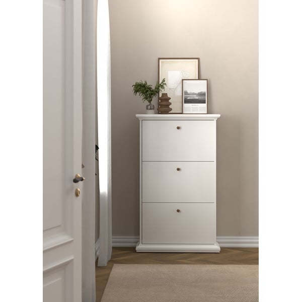 Bela preklopna omarica za čevlje Paris – Tvilum-image-1