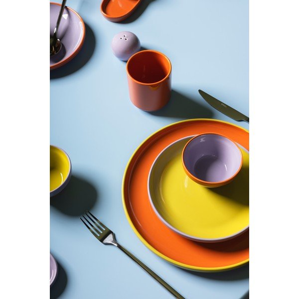 Zelen/oranžen krožnik iz kamenine ø 26 cm Duo – ONA-image-1