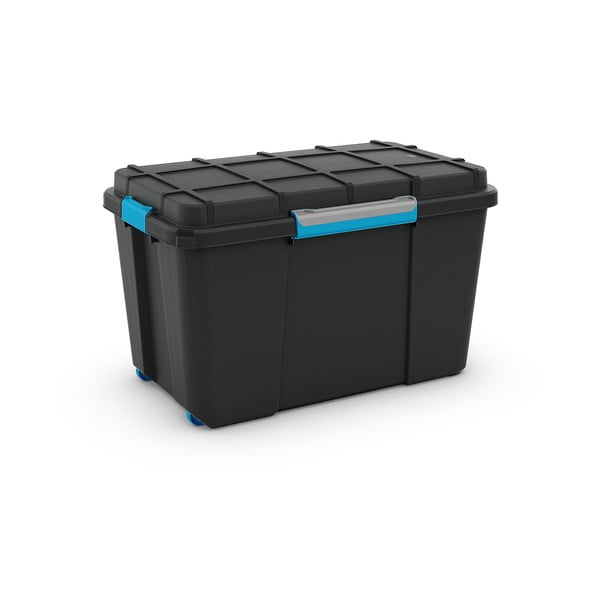 Črna plastična škatla za shranjevanje s pokrovom 73,5x44,5x46 cm Scuba Box – KIS