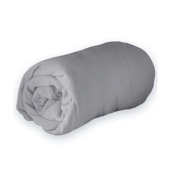 Svetlo siva napenjalna rjuha iz jerseyja 90x190 cm Jersy – douceur d'intérieur-image-3