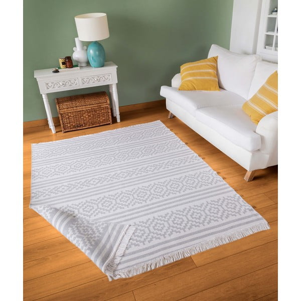 Sivo-bela bombažna preproga Oyo home Duo, 80 x 150 cm-image-2