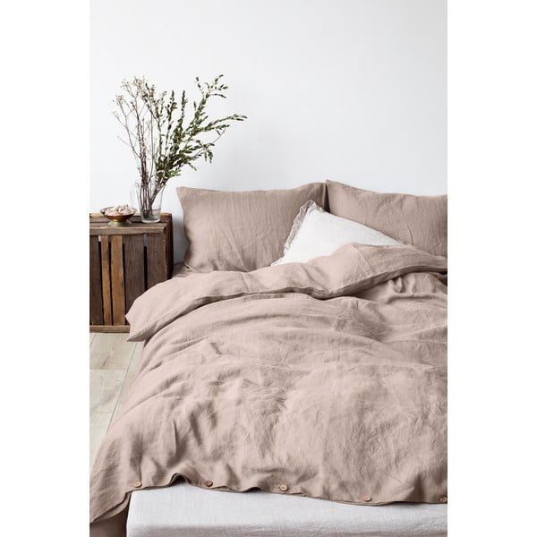 Svetlo rjava platnena prevleka za vzglavnik Linen Tales, 70 x 90 cm-image-1