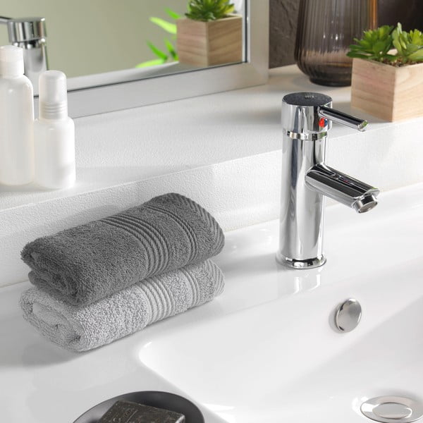 Temno siva frotirna bombažna brisača 30x50 cm Tendresse – douceur d'intérieur-image-1