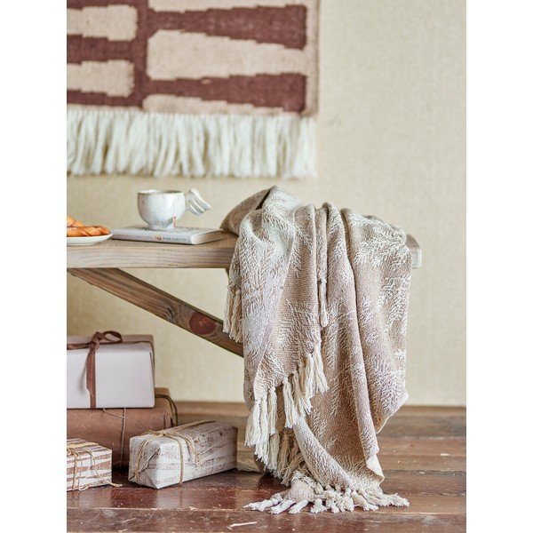 Svetlo rjava odeja 130x160 cm Gabriela – Bloomingville-image-1