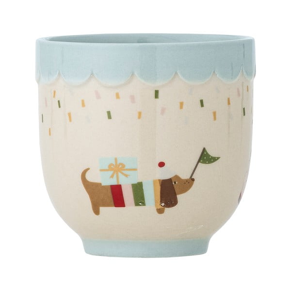 Modro-kremno bela otroška skodelica iz kamenine 150 ml Celebrate – Bloomingville Mini-image-3