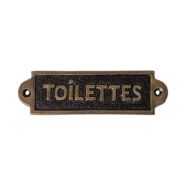 Kovinski dekorativni znak 15x4,5 cm Toilettes – Antic Line