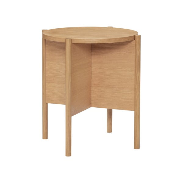 Okrogla stranska mizica v hrastovem dekorju ø 45 cm Heritage – Hübsch