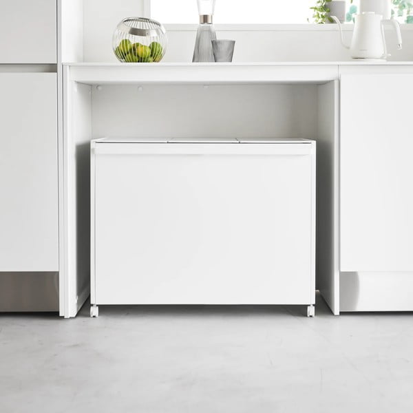 Bel kovinski koš za smeti za ločevanje odpadkov Tower – YAMAZAKI-image-1