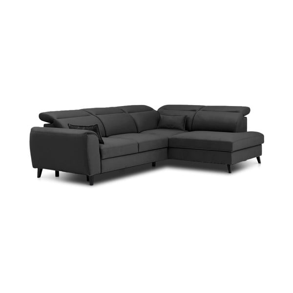Temno siva žametna raztegljiva/s prostorom za shranjevanje kotna sedežna garnitura (desni kot/v obliki črke L) Noble – ELTAP-image-2