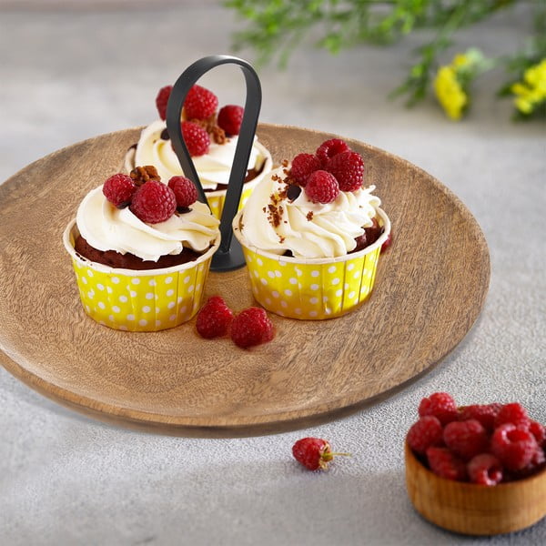 Servirni lesen pladenj ø 30 cm Mango – Orion-image-1