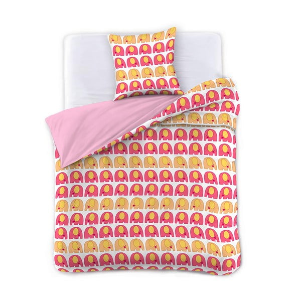 DecoKing Prikupni sloni posteljno perilo za eno osebo iz mikrovlaken, 155 x 220 cm