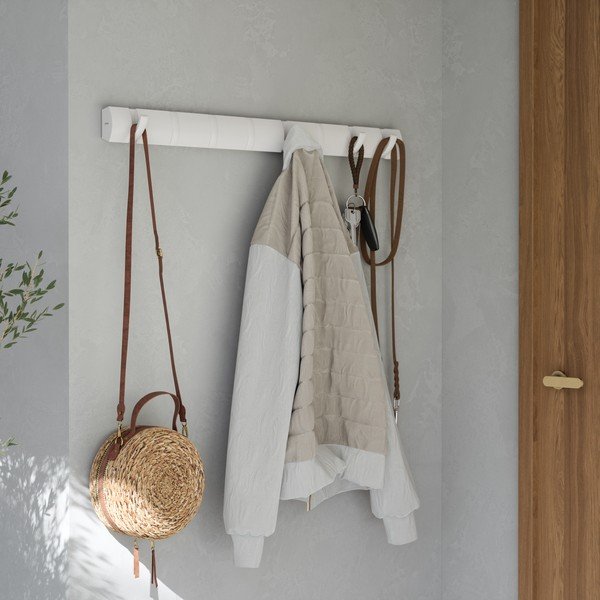 Mat bel stenski obešalnik iz masivnega bora 81 cm Flip – Umbra-image-1