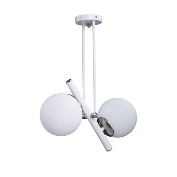 Bela/v srebrni barvi viseča svetilka s steklenim senčnikom ø 15 cm Libra – Squid Lighting