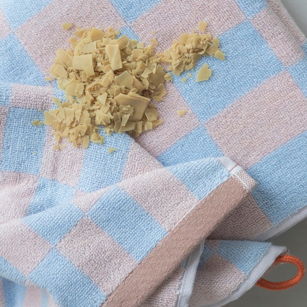 Modro-rožnata kopalna brisača iz organskega bombaža 70x133 cm Retro - Mette Ditmer Denmark-image-3