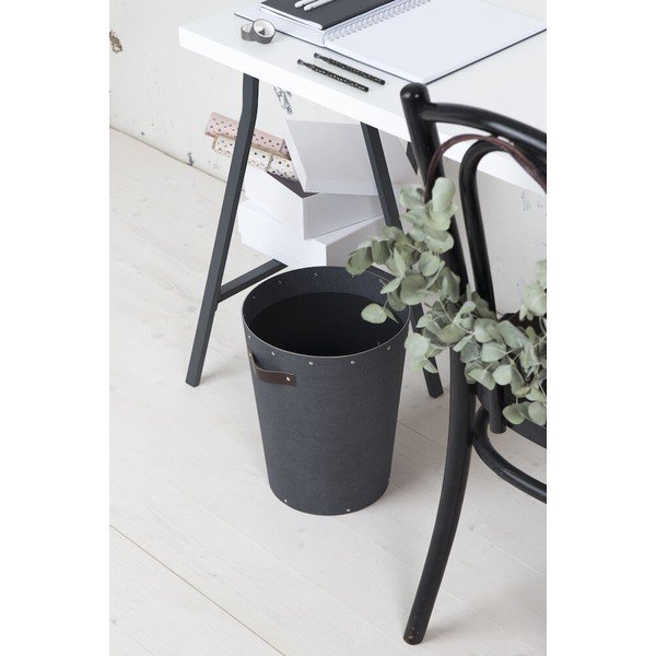 Črn koš za smeti za pisarno Aries Canvas Paper Laminate – Bigso-image-1