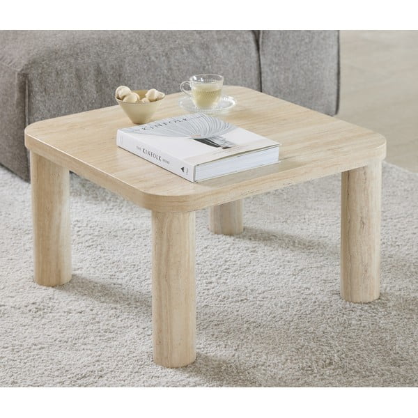 Bež mizica v marmornem dekorju 60x60 cm Solano – Actona-image-1