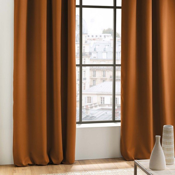 Zatemnitvena zavesa v barvi terakote 135x240 cm Occult – douceur d'intérieur-image-1