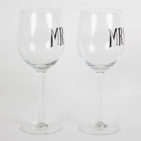 Komplet 2 kozarcev za vino Sass & Belle Mr And Mrs-image-2