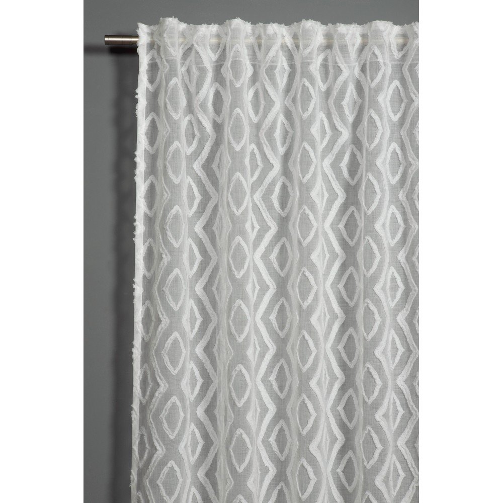 Bela prosojna zavesa 140x245 cm Diamant Scherli