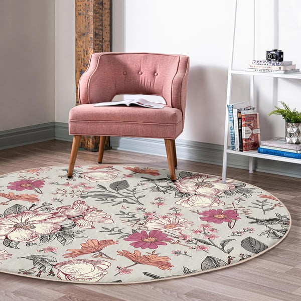 Pralna okrogla preproga primerna za robotski sesalnik ø 80 cm Comfort – Mila Home-image-1