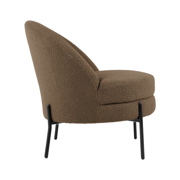 Sivo-rjav fotelj iz tkanine bouclé Noble – Leitmotiv-image-3