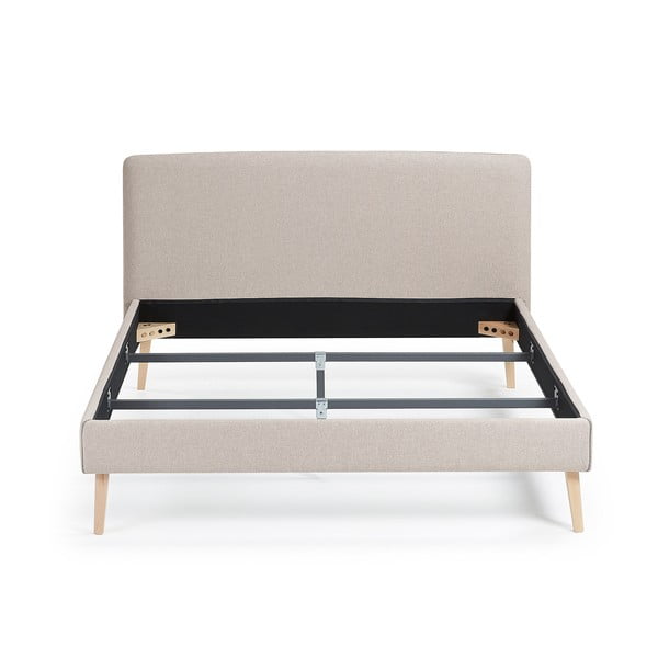 Bež zakonska postelja Kave Home Lydia, 160 x 200 cm-image-2
