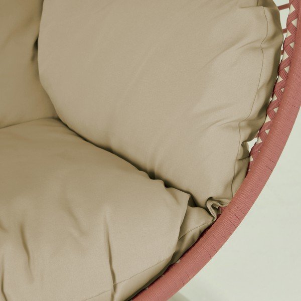 Viseč vrtni fotelj v terakoti s stojalom Kave Home Elianis-image-1