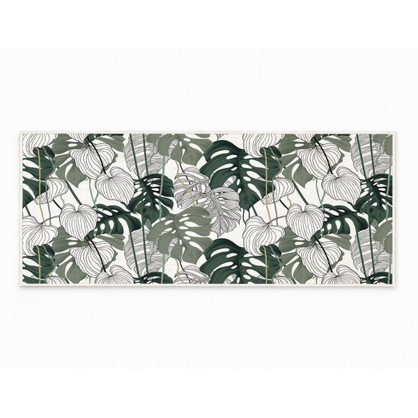 Belo-zelena pralna preproga 80x150 cm Monstera – Oyo Concept-image-2