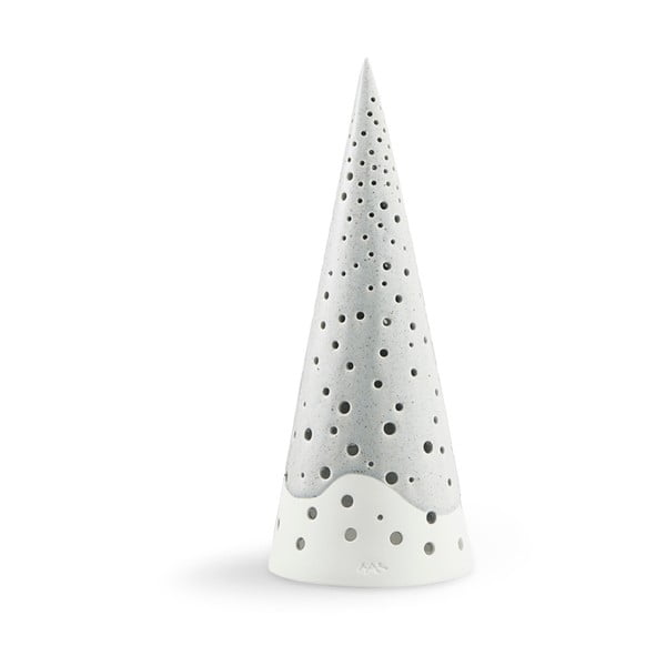 Božični svečnik iz sivega kostnega porcelana Kähler Design Nobili, višina 25,5 cm