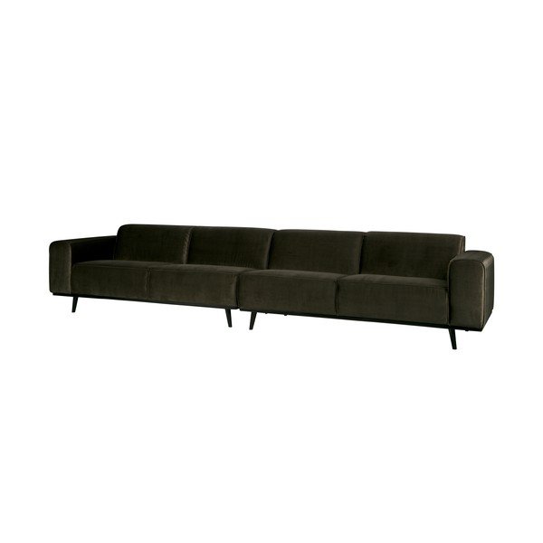 Temno zelen žametni kavč BePureHome Statement, 372 cm-image-2